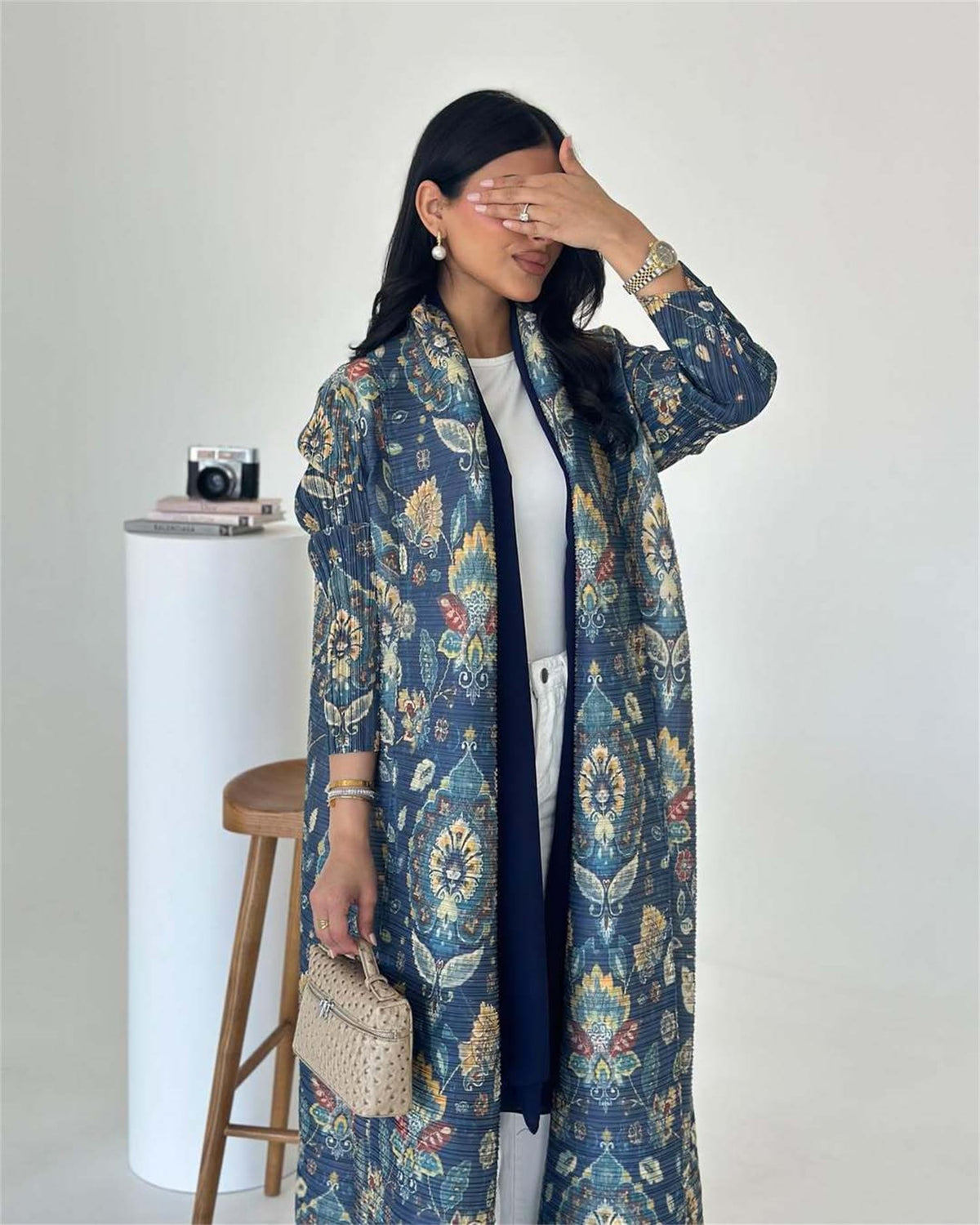 Women's Elegant Flowy Cardigan – Lightweight Polyester Robe Style | Silver Fox Sales