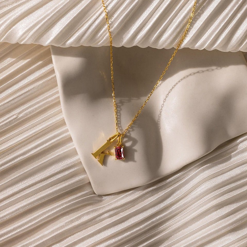 Letter Birthstone Luxury Necklace | Silver Fox Sales