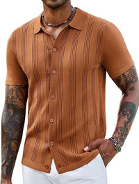 Fashionable Striped Hollow-Out Knitted Sweater For Men | Silver Fox Sales