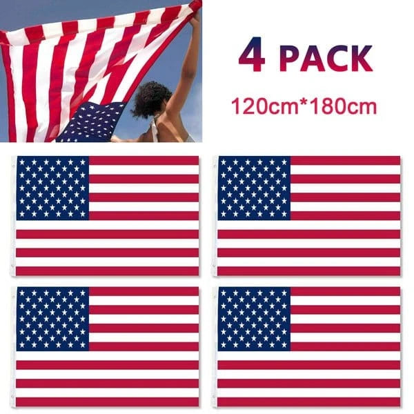 4pcs 4X6FT 120*180cm American Flag USA Flag Printed Nylon Flag | Silver Fox Sales