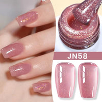 Jelly Nude Gel Nail Polish 10Ml Light Pink Peach Translucent Color UV Light Cure Gel Varnish Nail Art DIY at Home