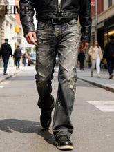 Man walking in city wearing Shanxi Stretchy Slim Straight Pants, showcasing style and comfort.