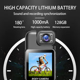 4K Wifi Mini Camera Ultra HD Portable Digital Video Recorder with Infrared Night Vision for Police Bodycam Sports DV and Riding