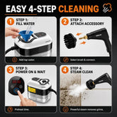 MREGB Handheld Steam Cleaner High-Temperature Pressurized Portable Steamer Fast Heat-Up Deep Cleaning Tool with Accessories for Car Detailing Kitchen Grease Bathroom Tile Floor Multi Surface Home Appliance Wash Equipment