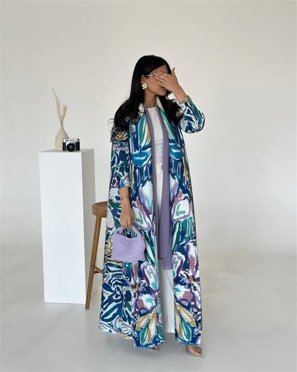 Women's Elegant Flowy Cardigan – Lightweight Polyester Robe Style | Silver Fox Sales