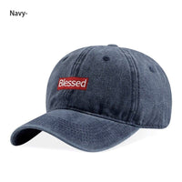 Vintage Washed Blessed Embroidered Baseball Cap Adjustable Unisex Streetwear Dad Hat | Silver Fox Sales