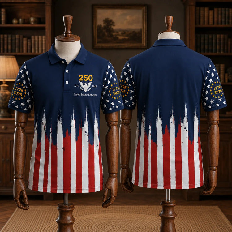 The United We Stand Patriotic Eagle - USA 250Th Anniversary Polo Shirt
