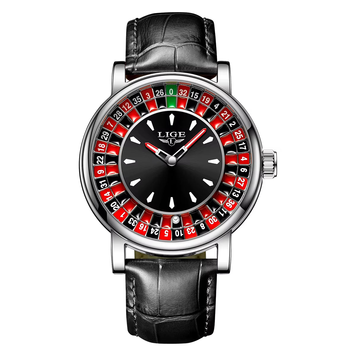 Fashion Men Watch Rotating Dial Las Vegas Roulette Desktop Theme Watch Men Waterproof Luminous Clock Watches Creative Clock