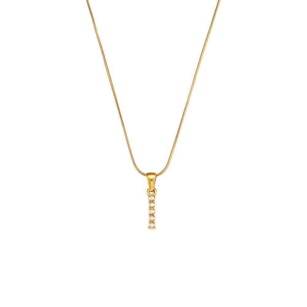 18K Gold-Plated Letter Initial Necklace – Stainless Steel Snake Chain | Silver Fox Sales