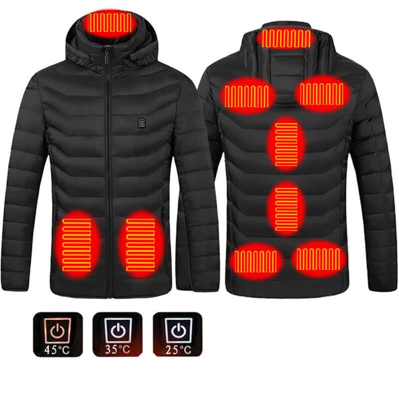 Winter Heated Jacket USB Electric Cotton Coat Zip-up Heater Thermal Clothing Heating Vest For Men | Silver Fox Sales
