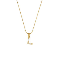 18K Gold-Plated Letter Initial Necklace – Stainless Steel Snake Chain | Silver Fox Sales