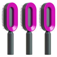 Self Cleaning Hair Brush For Women One-key Cleaning Hair Loss Airbag Massage Scalp Comb Anti-Static | Silver Fox Sales