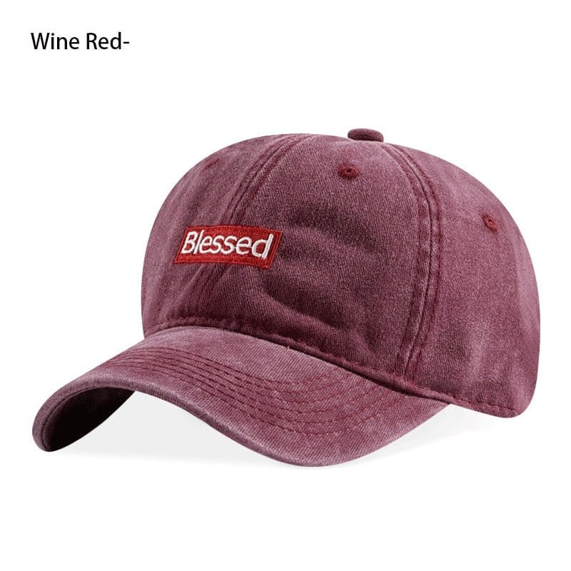 Vintage Washed Blessed Embroidered Baseball Cap Adjustable Unisex Streetwear Dad Hat | Silver Fox Sales