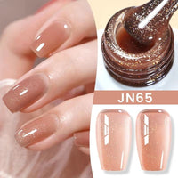 Jelly Nude Gel Nail Polish 10Ml Light Pink Peach Translucent Color UV Light Cure Gel Varnish Nail Art DIY at Home