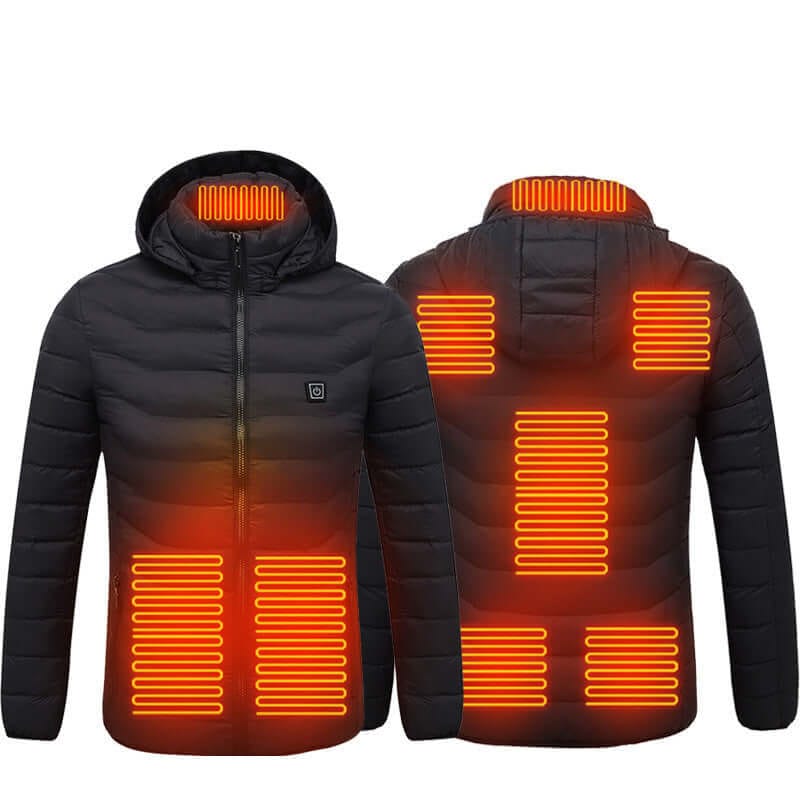 Winter Heated Jacket USB Electric Cotton Coat Zip-up Heater Thermal Clothing Heating Vest For Men | Silver Fox Sales