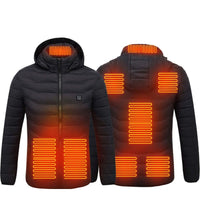 Winter Heated Jacket USB Electric Cotton Coat Zip-up Heater Thermal Clothing Heating Vest For Men | Silver Fox Sales