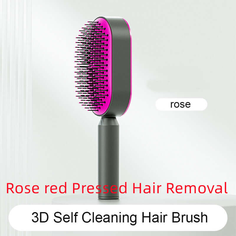 Self Cleaning Hair Brush For Women One-key Cleaning Hair Loss Airbag Massage Scalp Comb Anti-Static | Silver Fox Sales