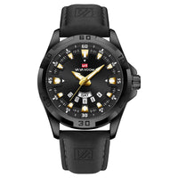 Men’s Business Quartz Watch – Leather Strap & Day-Date Display