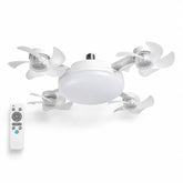 Ceiling Fan Light with Remote Control, 19.69 Inch Screw in LED Fan Light, E26/E27 Base Foldable Ceiling Fan with 4 Fan Heads, Quiet Airflow & Bright Lighting, Easy Installation for Bedroom, Living Room, Kitchen, Office, Dorm, Small Room Use