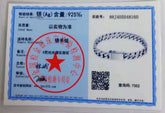 100% S925 Sterling Silver Bracelet 8MM Punk S925 Silver Jewelry Never Fade Men Women Jewelry Gifts authenticity certificate