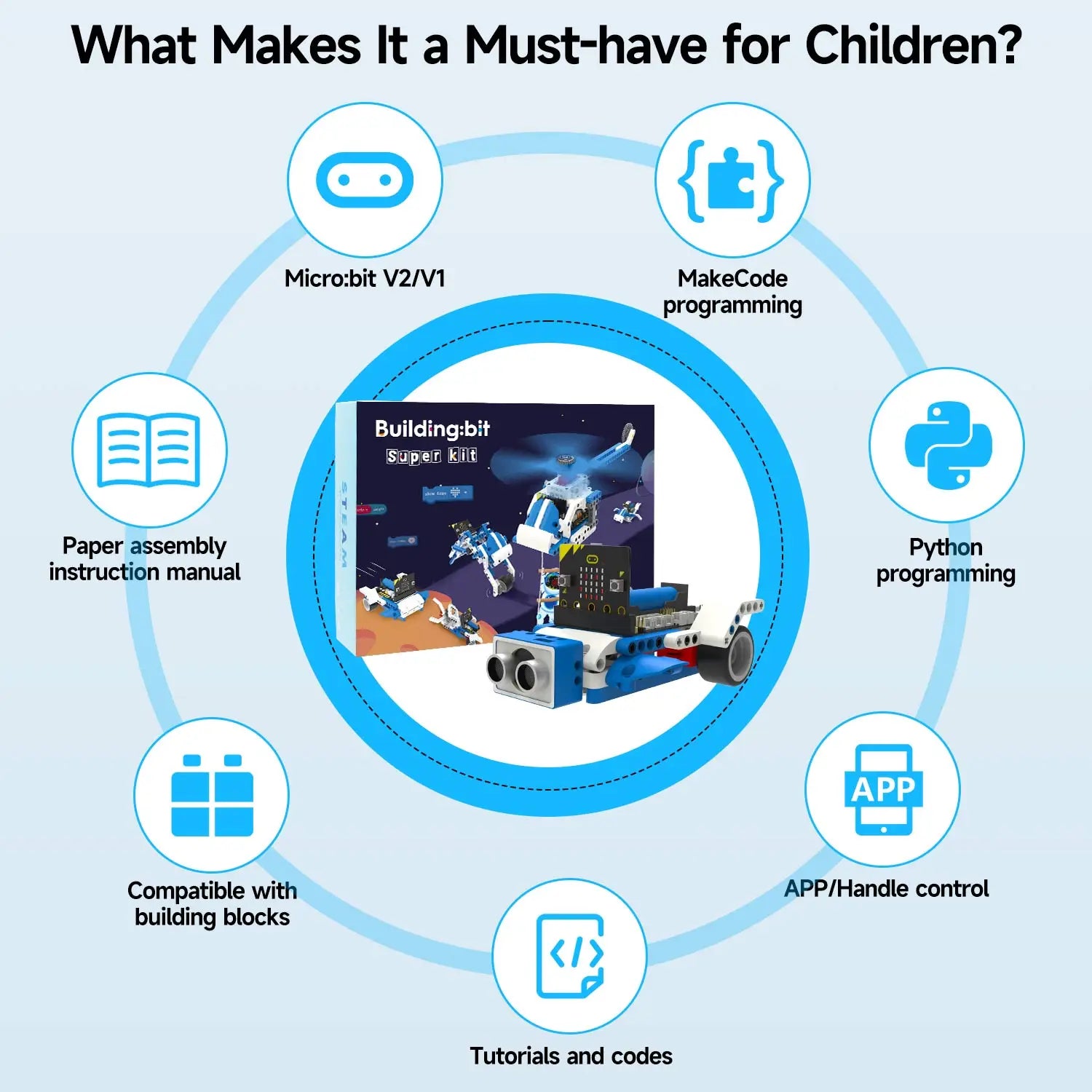 BBC Microbit V2 Robot DIY Electronic Starter Kit for Kids Educational Science Projects STEM Programming with Chargeable Battery