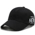 four seasons baseball cap in black, embroidered with &
