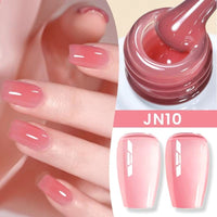 Jelly Nude Gel Nail Polish 10Ml Light Pink Peach Translucent Color UV Light Cure Gel Varnish Nail Art DIY at Home