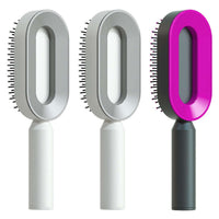 Self Cleaning Hair Brush For Women One-key Cleaning Hair Loss Airbag Massage Scalp Comb Anti-Static | Silver Fox Sales