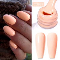 Jelly Nude Gel Nail Polish 10Ml Light Pink Peach Translucent Color UV Light Cure Gel Varnish Nail Art DIY at Home