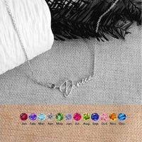 Personalized Letter Name Pendant Birthstone Necklace | Silver Fox Sales