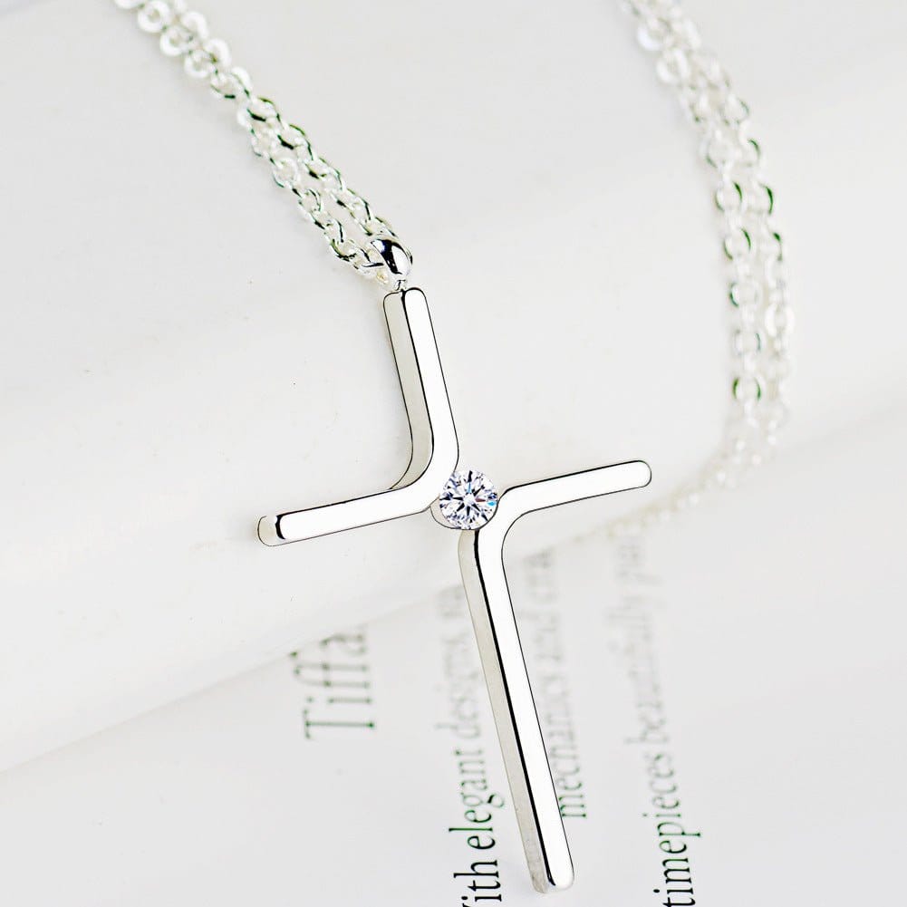 Cross Pendant New Simple Necklace Titanium Steel Plating | Silver Fox Sales