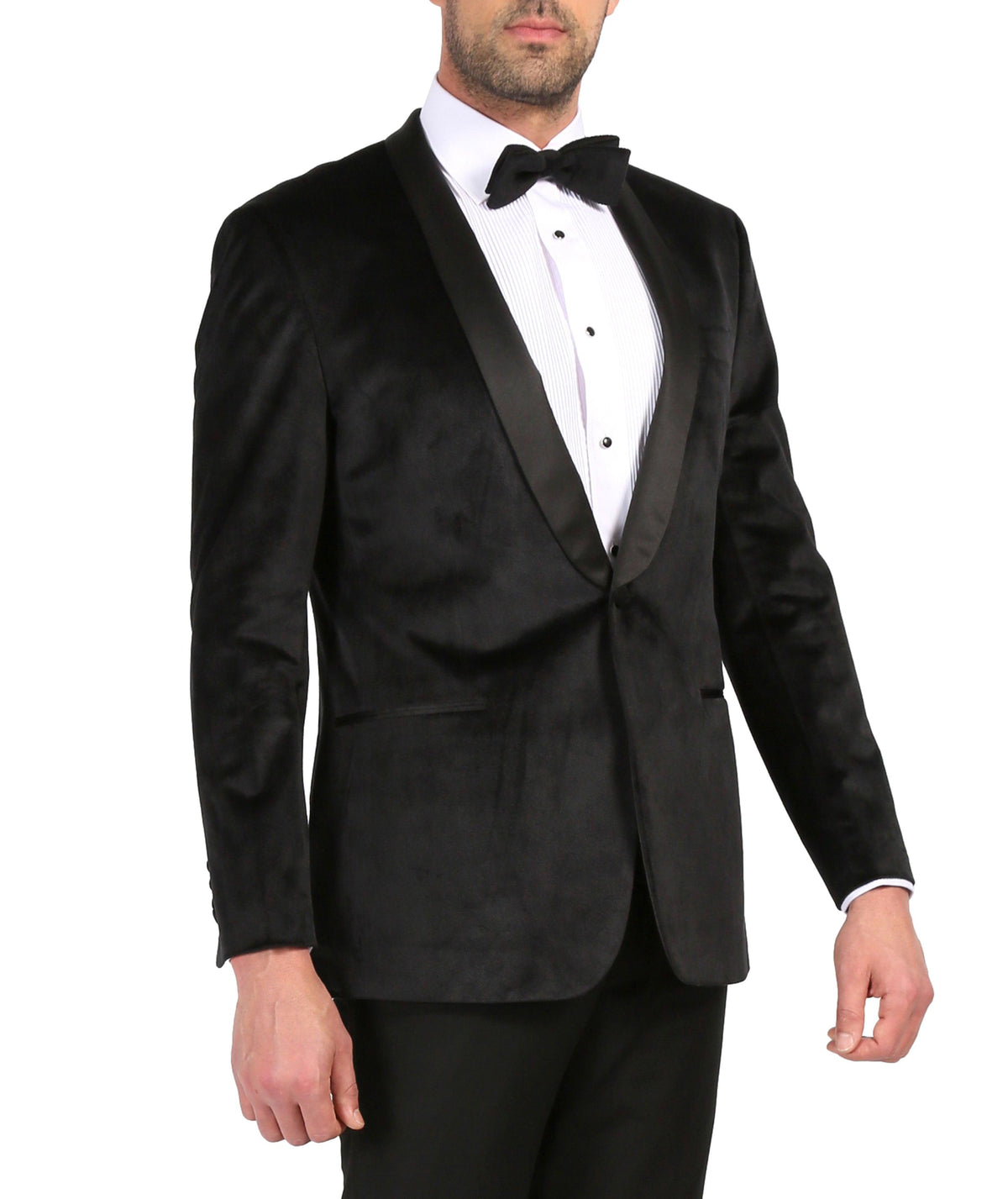 Ferrecci Men's Black Velvet Tuxedo Jacket – Slim Fit Shawl Lapel Dinner Jacket