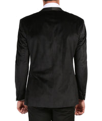 Ferrecci Men's Black Velvet Tuxedo Jacket – Slim Fit Shawl Lapel Dinner Jacket