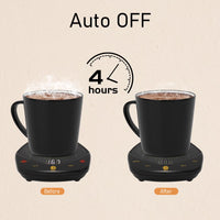 Coffee Mug Warmer Auto Shut off for Desk, 3 Temperature-Controlled Smart Cup Warmer, Electric Tea & Espresso Beverage Warmers for Heating Coffee, Tea, Water, Milk (Black - 14Oz)