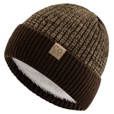 New Unisex Two-Tone Winter Hats Add Fur Lined Men and Women Fashion Warm Beanie Cap Casual Winter Knitted Hats