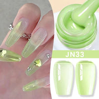 Jelly Nude Gel Nail Polish 10Ml Light Pink Peach Translucent Color UV Light Cure Gel Varnish Nail Art DIY at Home