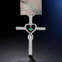 Infinity Love God We Trust Christian Cross Birthstone Crystal Pendant Necklace Colour Gems Zircon Heart | Silver Fox Sales