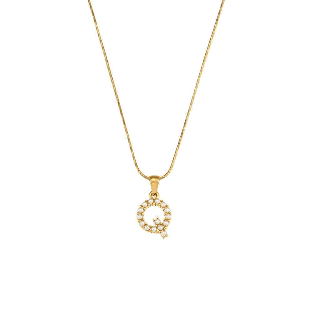 18K Gold-Plated Letter Initial Necklace – Stainless Steel Snake Chain | Silver Fox Sales