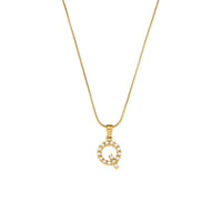 18K Gold-Plated Letter Initial Necklace – Stainless Steel Snake Chain | Silver Fox Sales