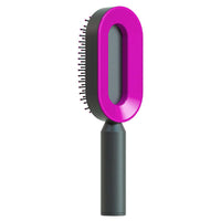 Self Cleaning Hair Brush For Women One-key Cleaning Hair Loss Airbag Massage Scalp Comb Anti-Static | Silver Fox Sales