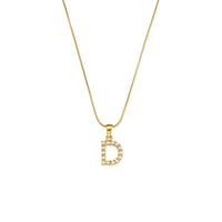 18K Gold-Plated Letter Initial Necklace – Stainless Steel Snake Chain | Silver Fox Sales