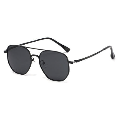 Stylish polarized fashion sunglasses with black frame and dark lenses, perfect for summer outings.