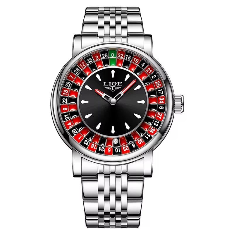 Fashion Men Watch Rotating Dial Las Vegas Roulette Desktop Theme Watch Men Waterproof Luminous Clock Watches Creative Clock