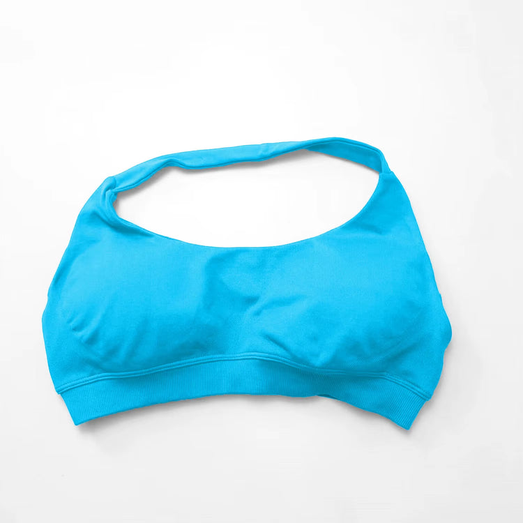 Impact Sports Bra Women Seamless Halter Top High Support Push-Up Open Back Gym Wear Fitness Yoga Workout Underwear