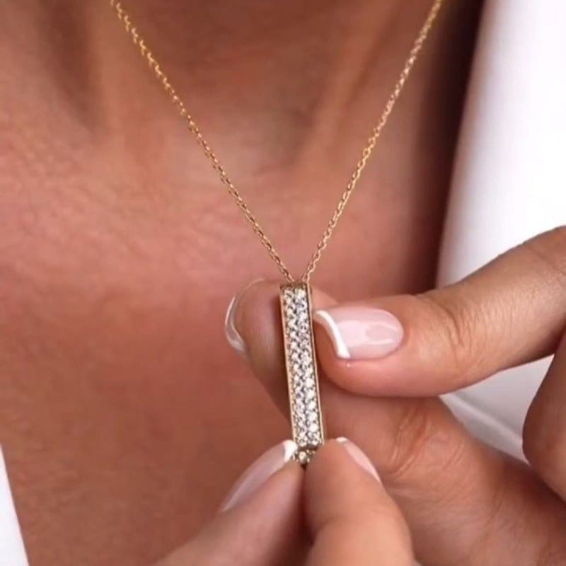 Double-layer Diamond-studded Adjustable Necklace | Silver Fox Sales