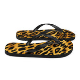 Step into Summer with Stylish Emerald Blossoms Leopard Print Flip-Flops