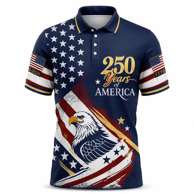 The United We Stand Patriotic Eagle - USA 250Th Anniversary Polo Shirt