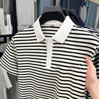 Harajuku Half-Sleeve Striped Top | Silver Fox Sales