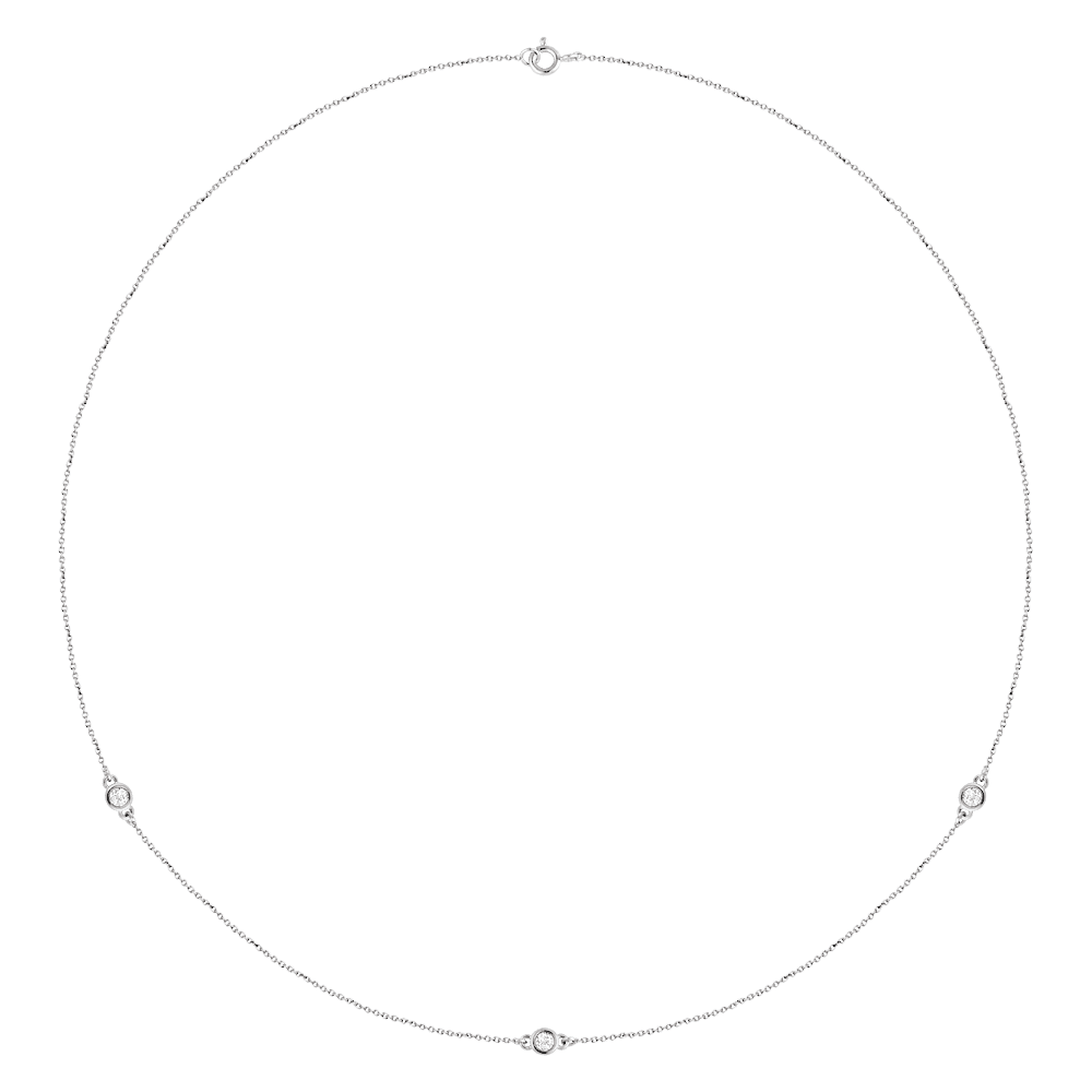 Lumière 14K Gold Diamond Station Necklace | Silver Fox Sales