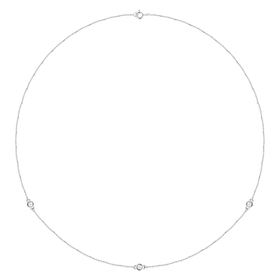Lumière 14K Gold Diamond Station Necklace | Silver Fox Sales